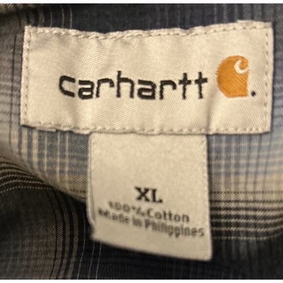 CARHARTT MEN’S RELAXED FIT LONG SLEEVE BUTTON DOWN PLAID SHIRT, SIZE L - Picture 4 of 4